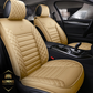 Deluge Cream leather car seat covers for honda, hyundai, nissan, ford, toyota, chevy, jeep, dodge front row without cushions