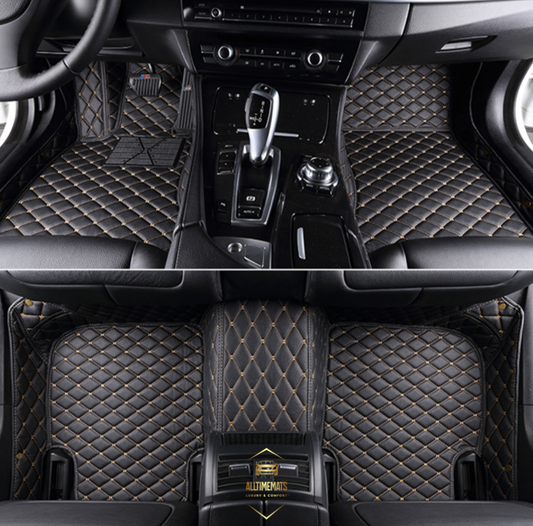 Black Gold Car Mats/Floor mats for Honda, BMW, Ford, VOLVO, Nissan, Hyundai, Jeep aerial view